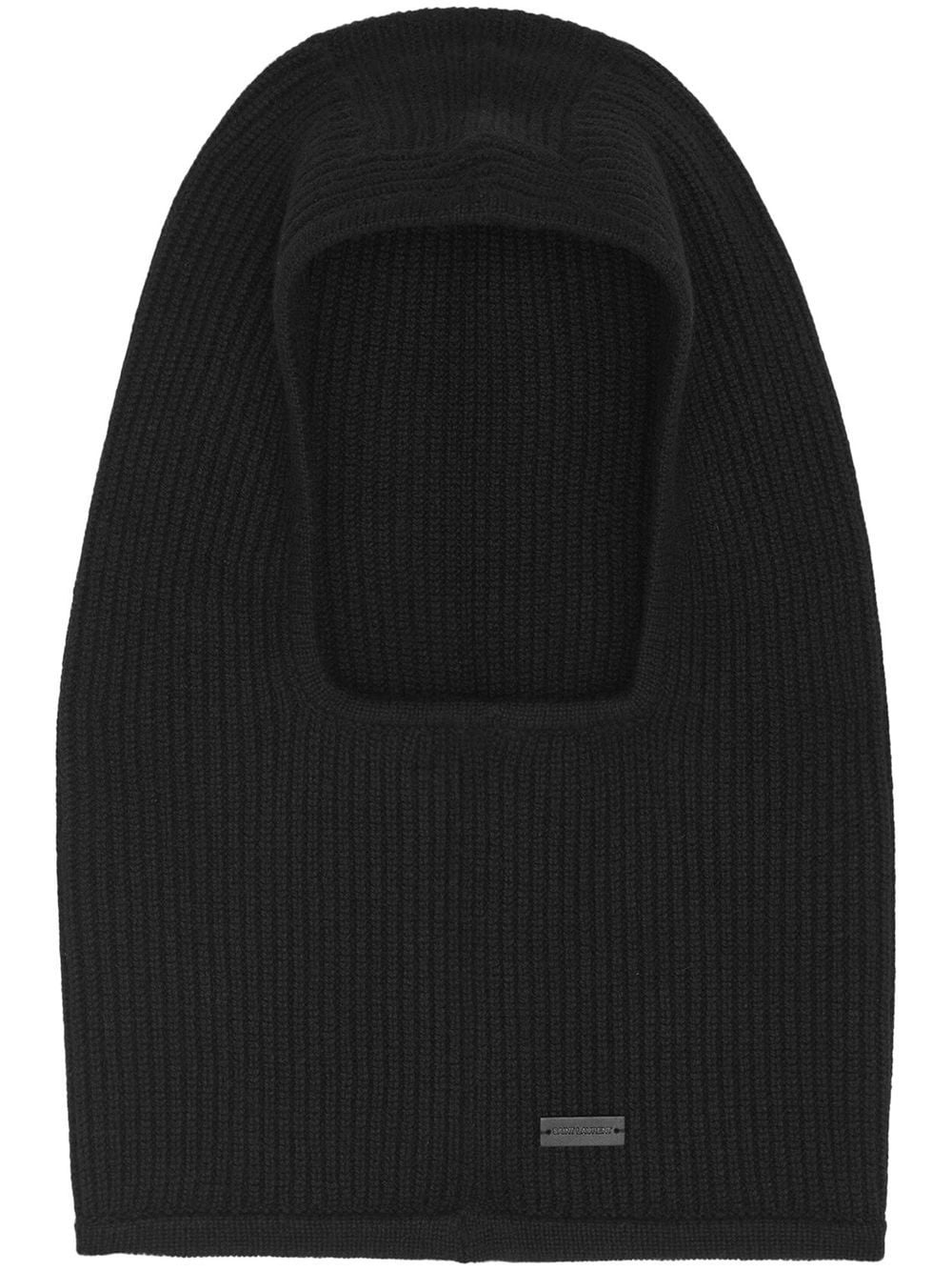 large ribbed balaclava in wool - 1