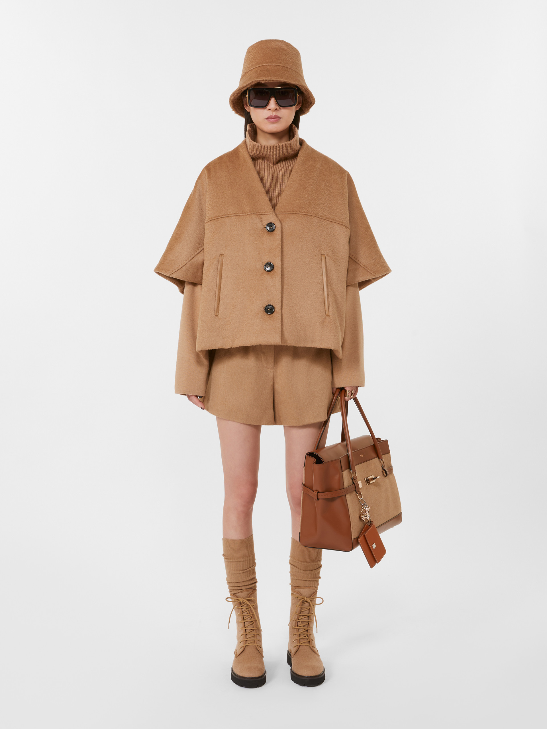 MARGAUX25WK Camel and leather handbag - 7