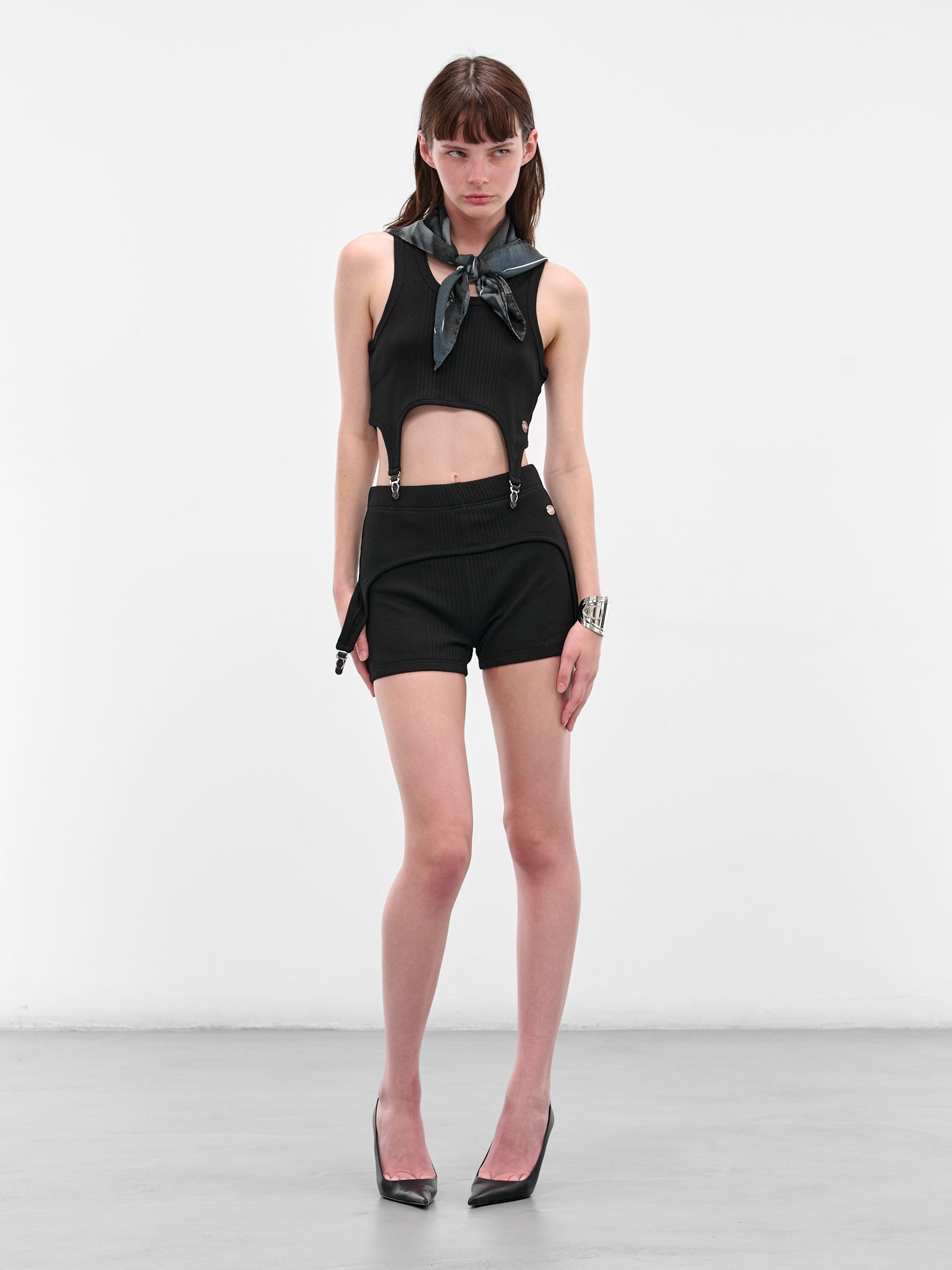 The Black Garter Mini Shorts - 6