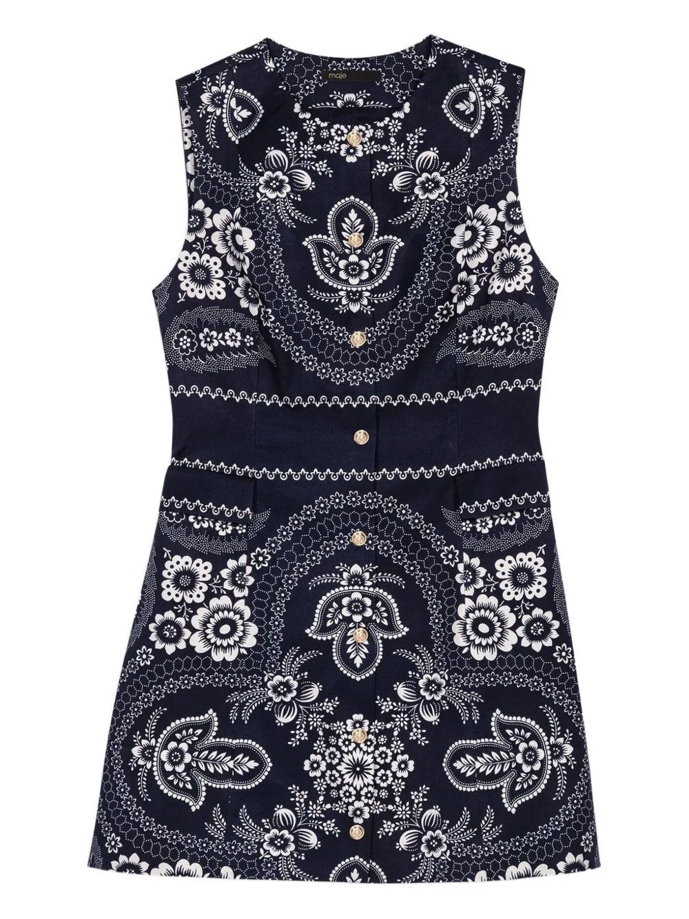 bandana-print button-up dress - 1