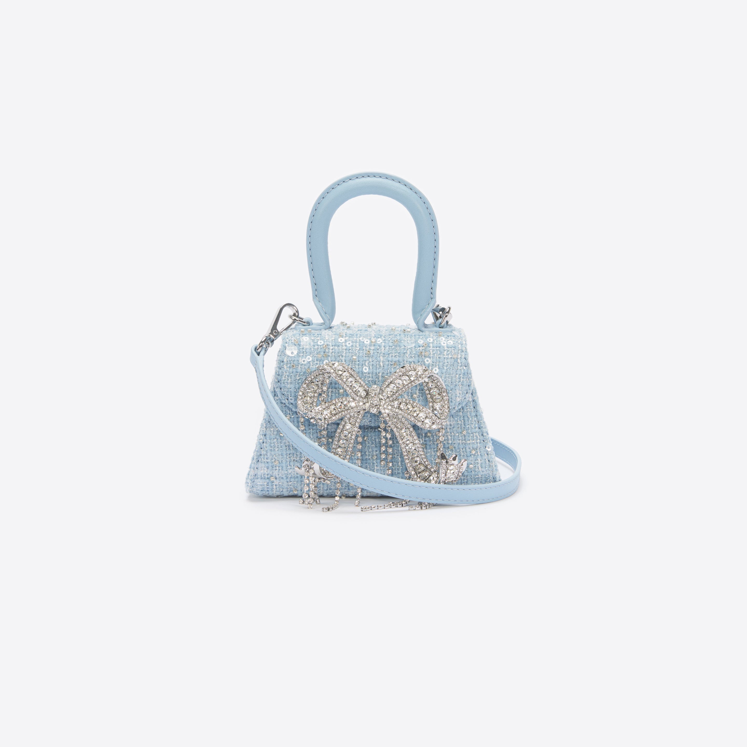 Blue Boucle Micro Bow Bag - 4