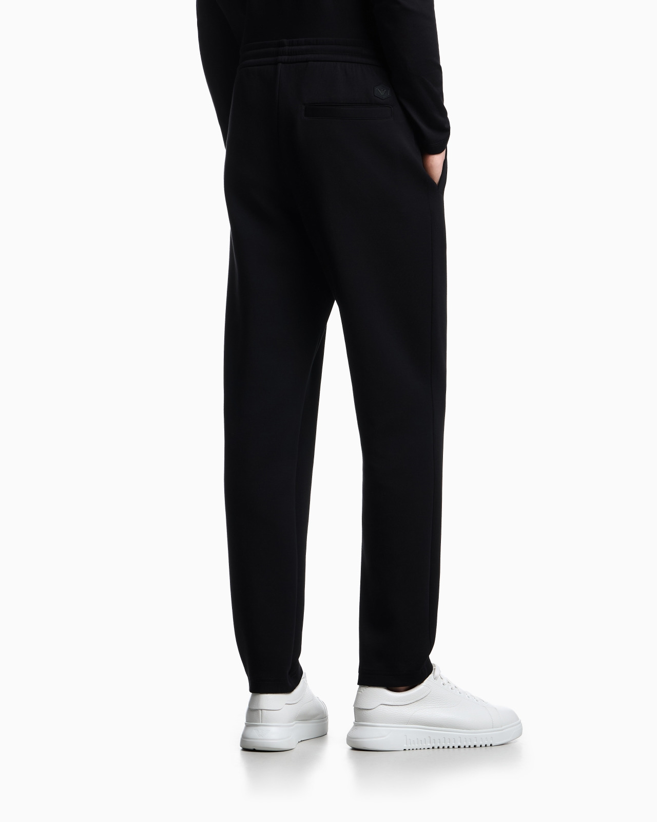 Double-jersey joggers with eagle logo patch - 3