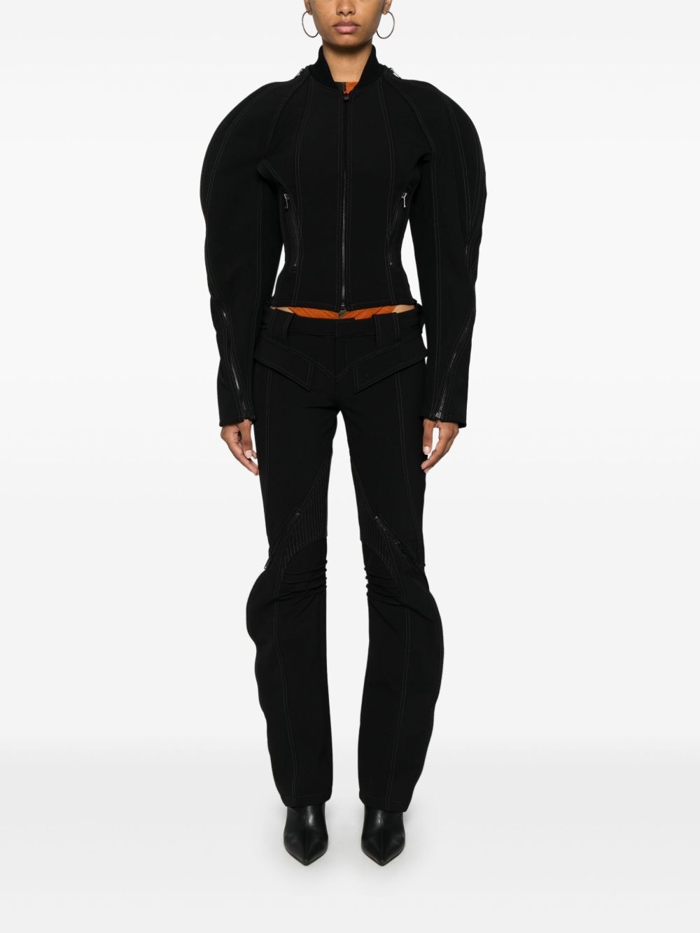 zipped sculpted sleeves jacket - 2