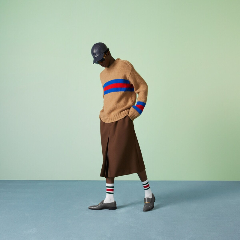 GUCCI Wool mohair sweater with Web intarsia outlook