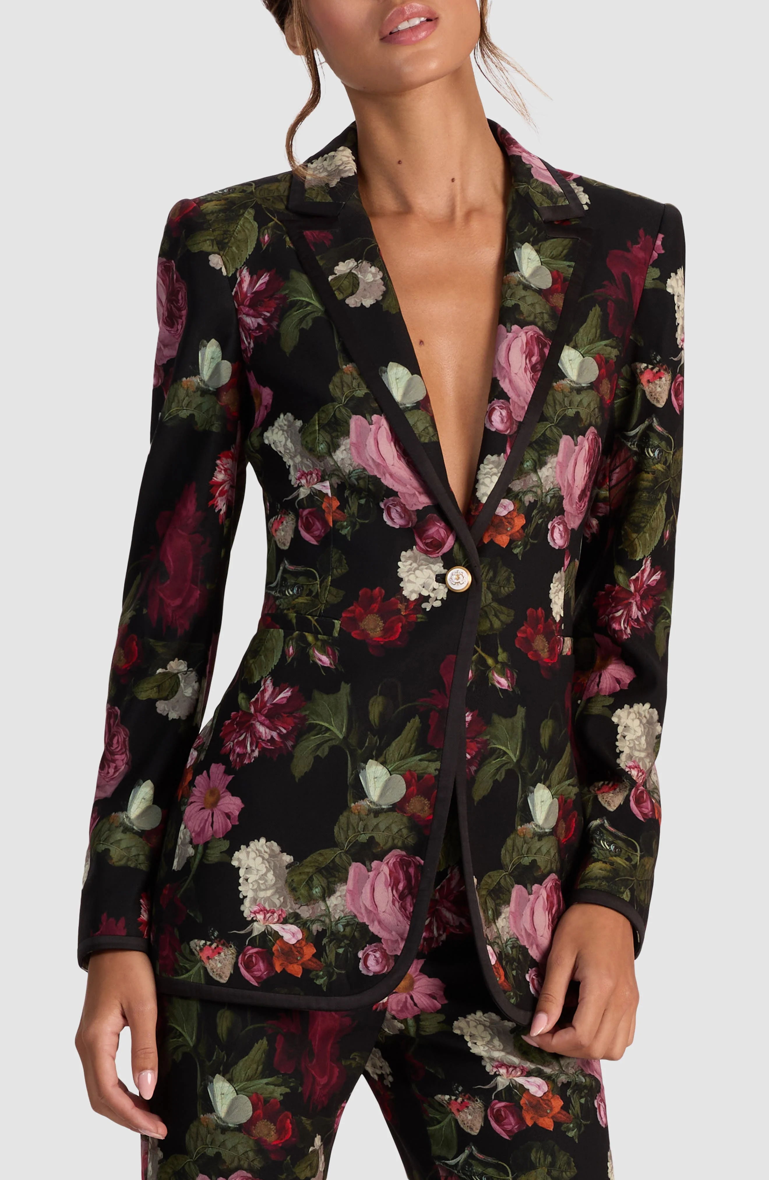 Alice + Olivia Breann Floral Fitted Blazer in Be Still at Nordstrom - 1