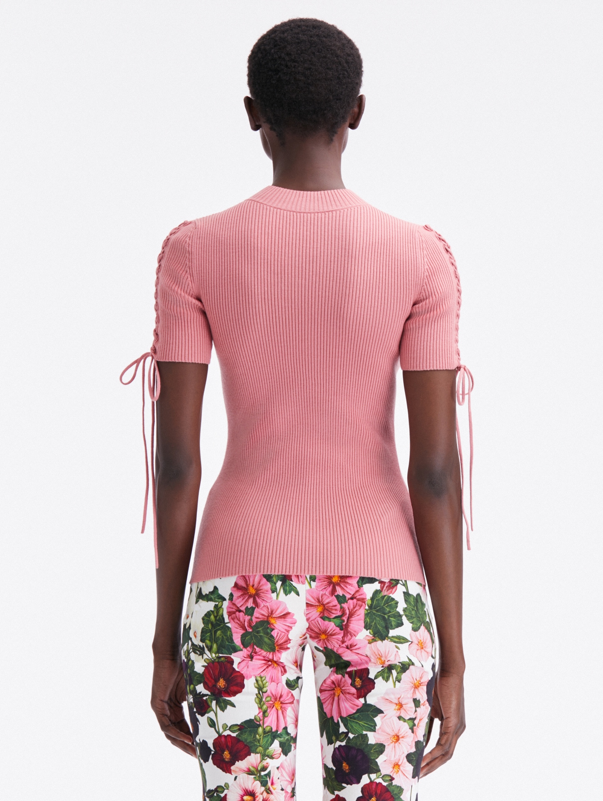 TIE DETAIL RIBBED PULLOVER - 3
