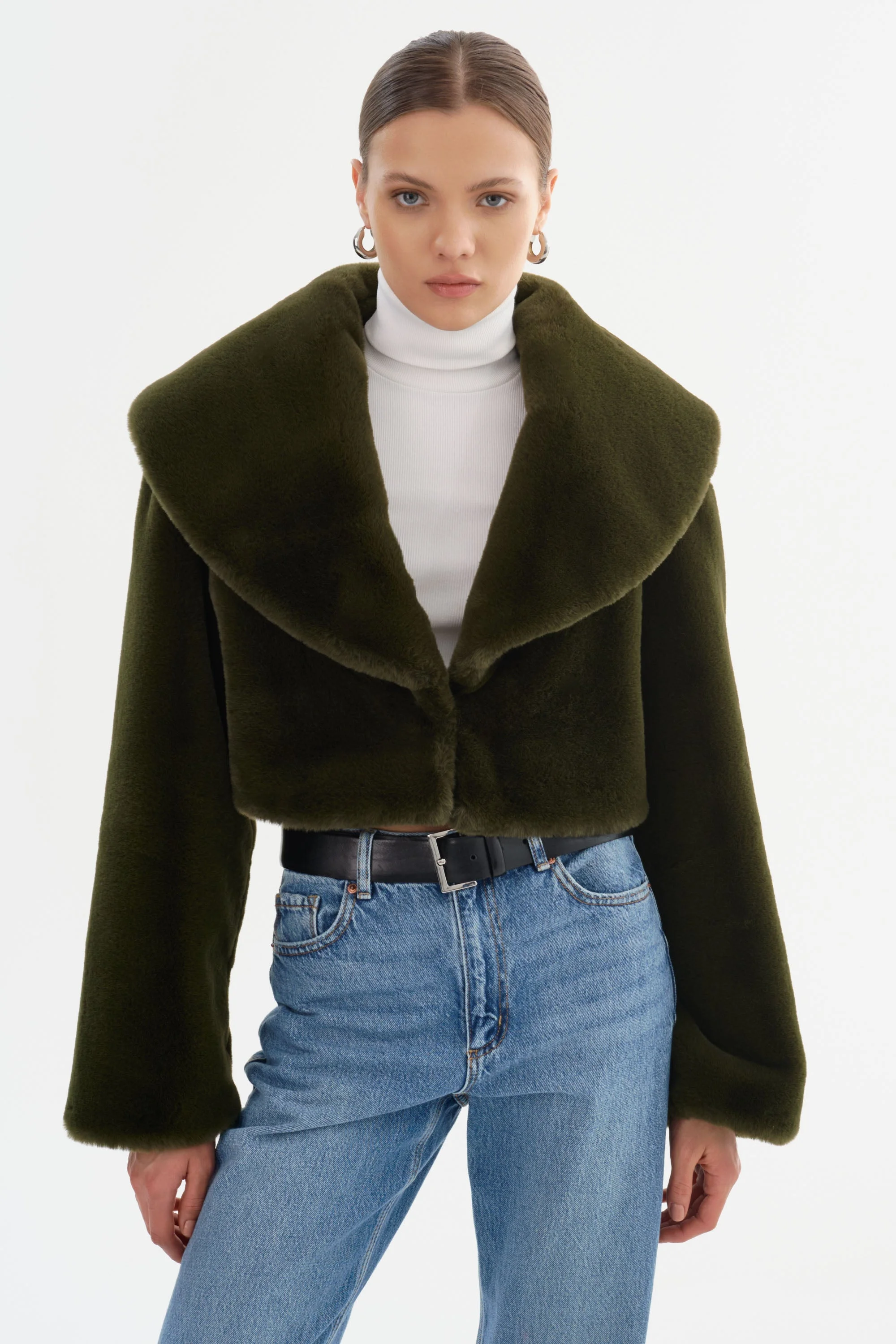 DANIKA | Cropped Faux Fur Jacket - 1