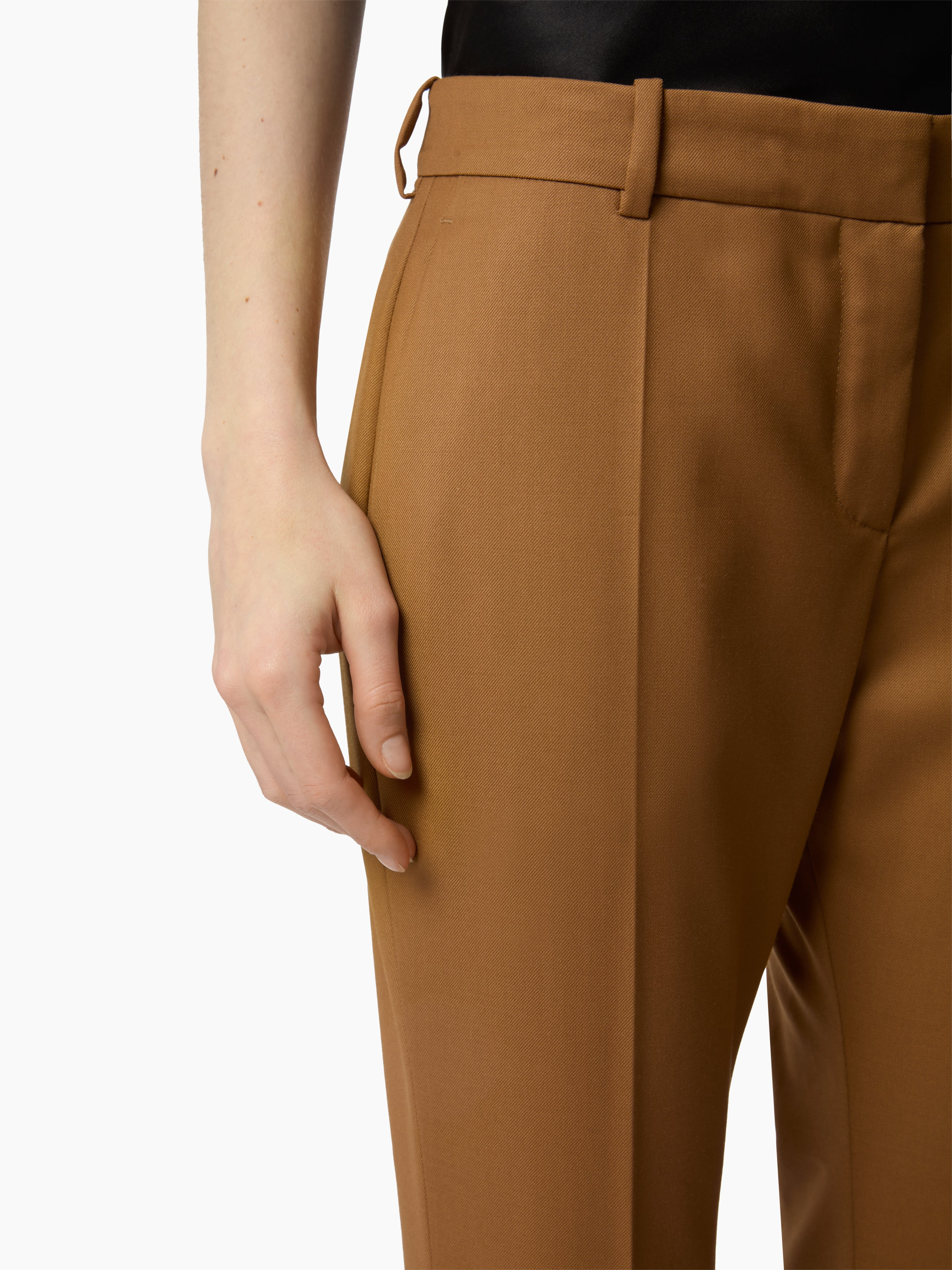 Brown Straight Wool Pants - 3