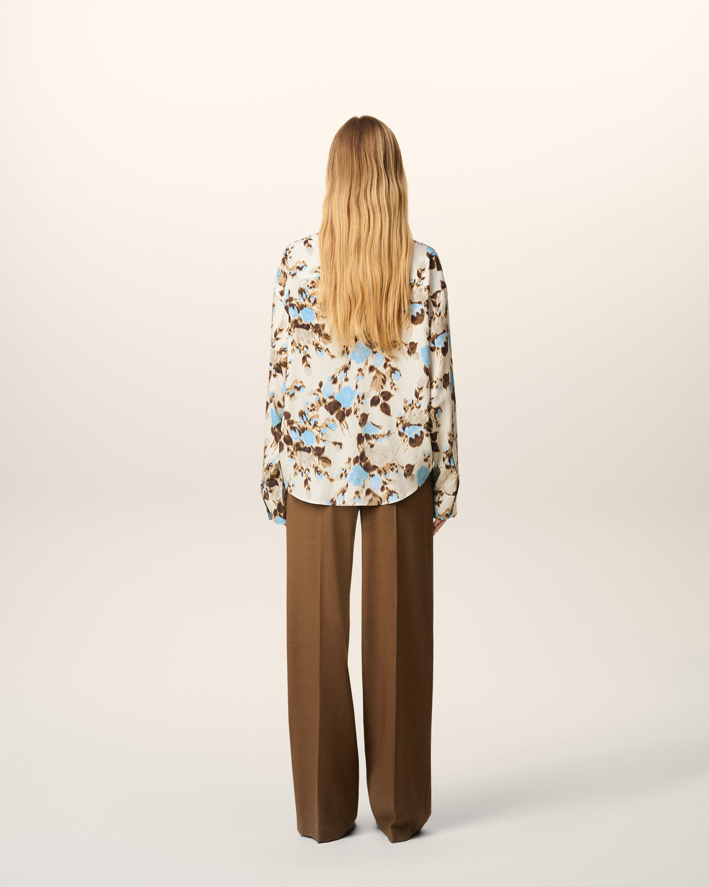 BLUE FLOWER PRINTED BOXY SHIRT - 5