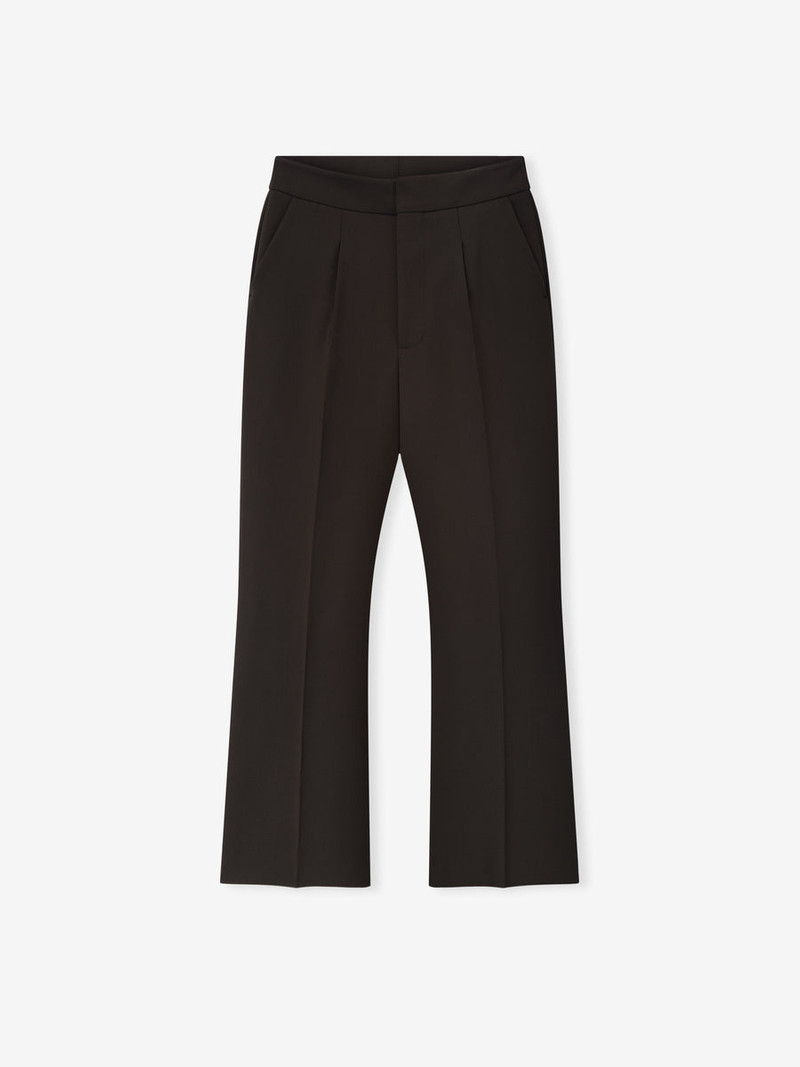 Double Weave Wool Tailored Flared Pants - 1