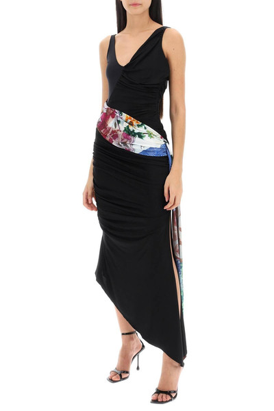 Marine Serre DRESS IN DRAPED JERSEY WITH CONTRASTING SASH outlook