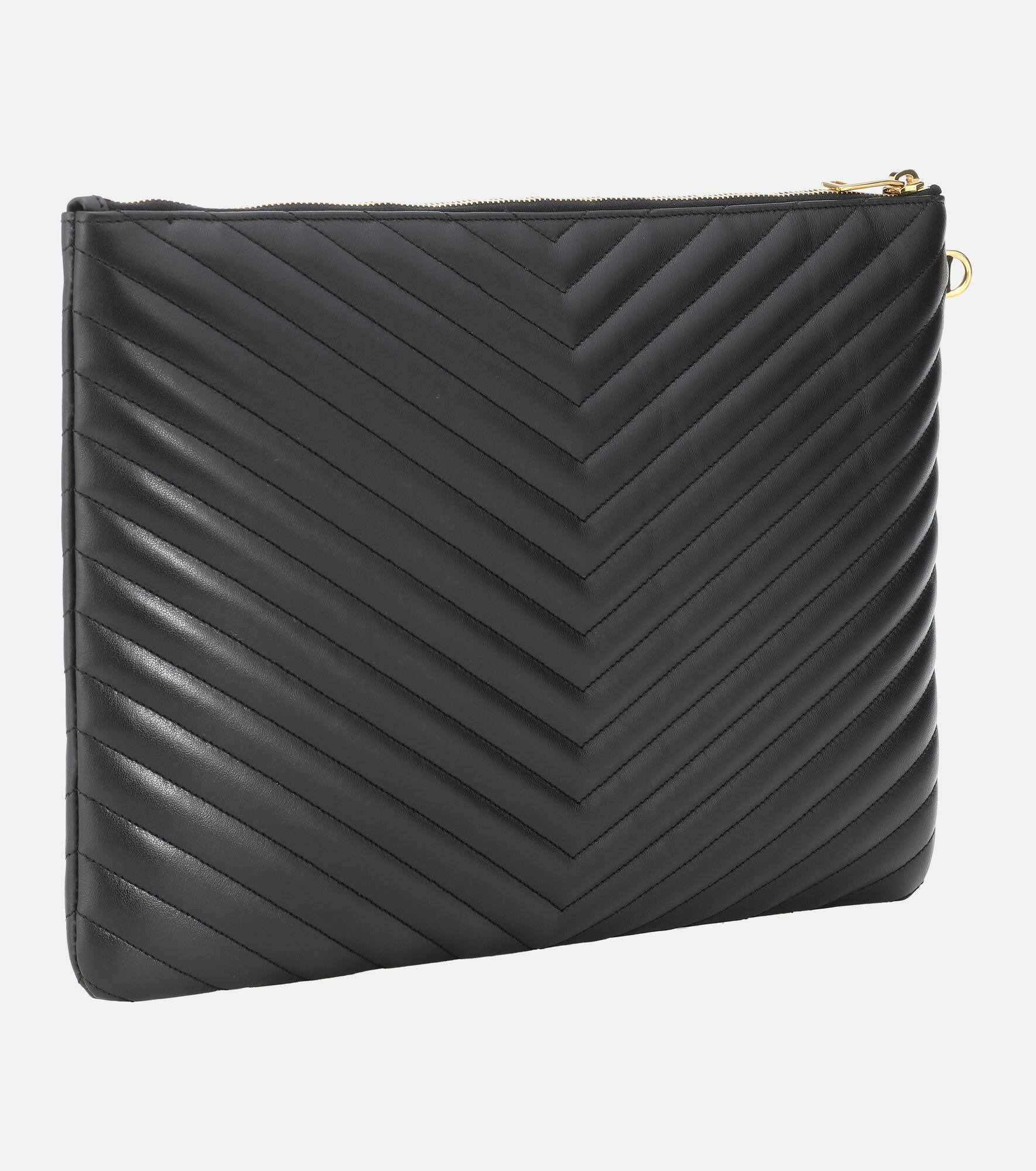 Matelassé leather clutch - 4