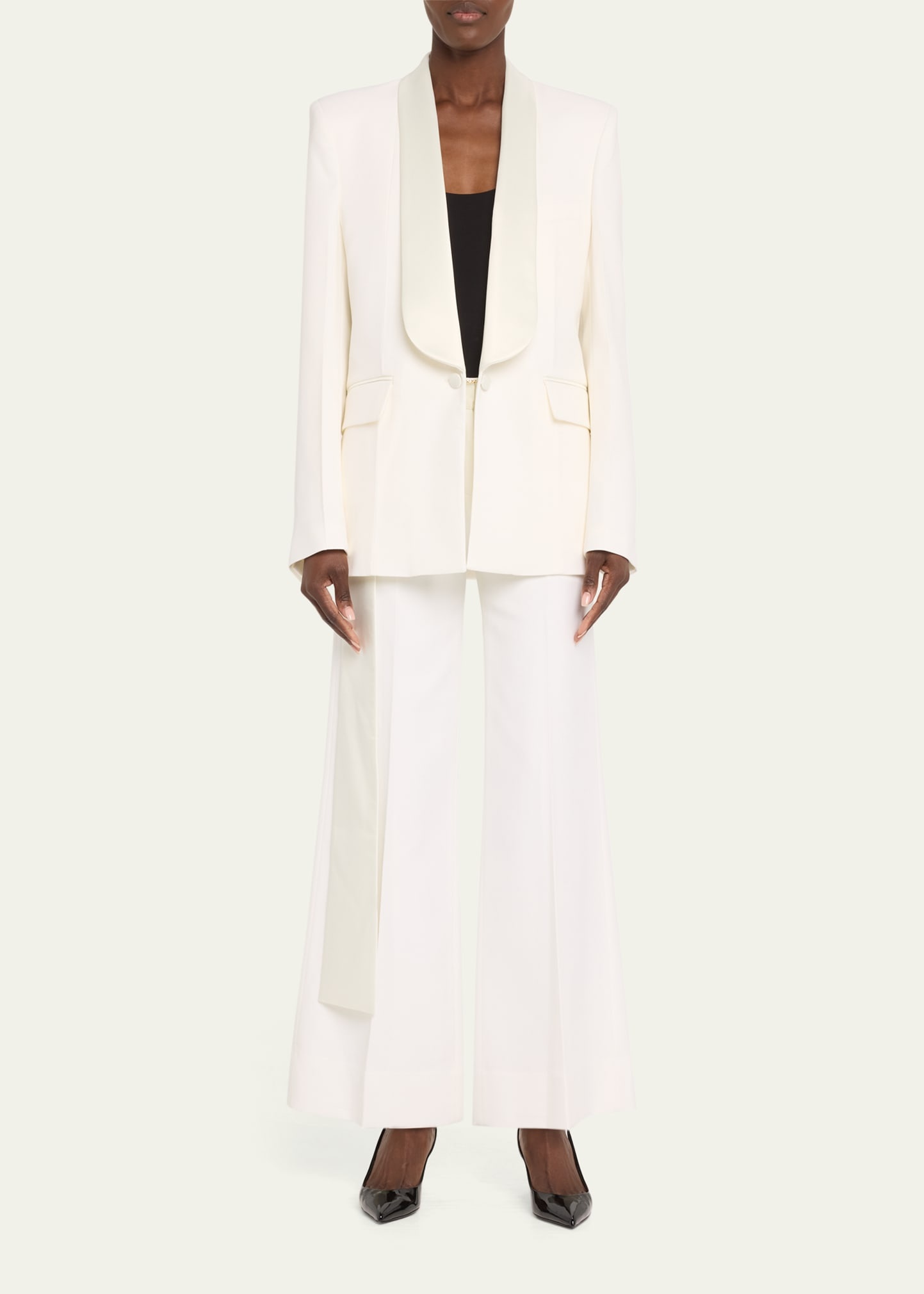 Gigi Wool-Blend Satin-Trim Trousers - 2