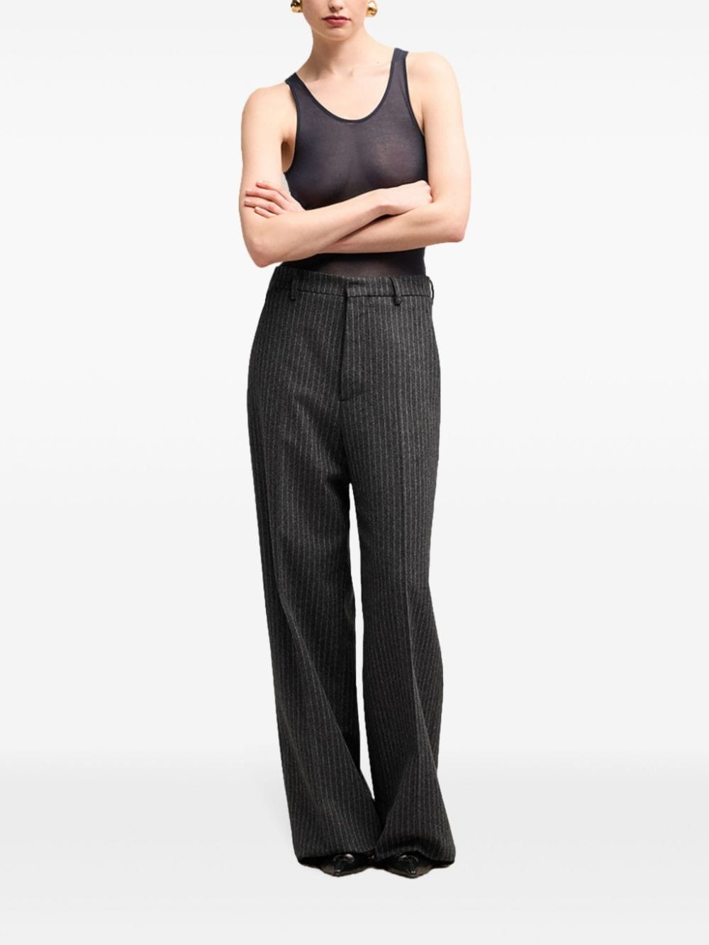 pinstripe tailored trousers - 2