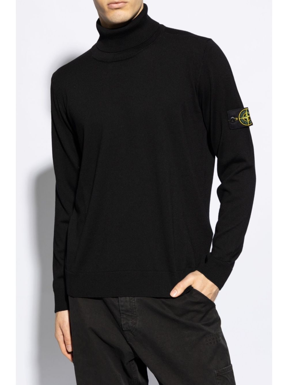 Compass-patch wool jumper - 3