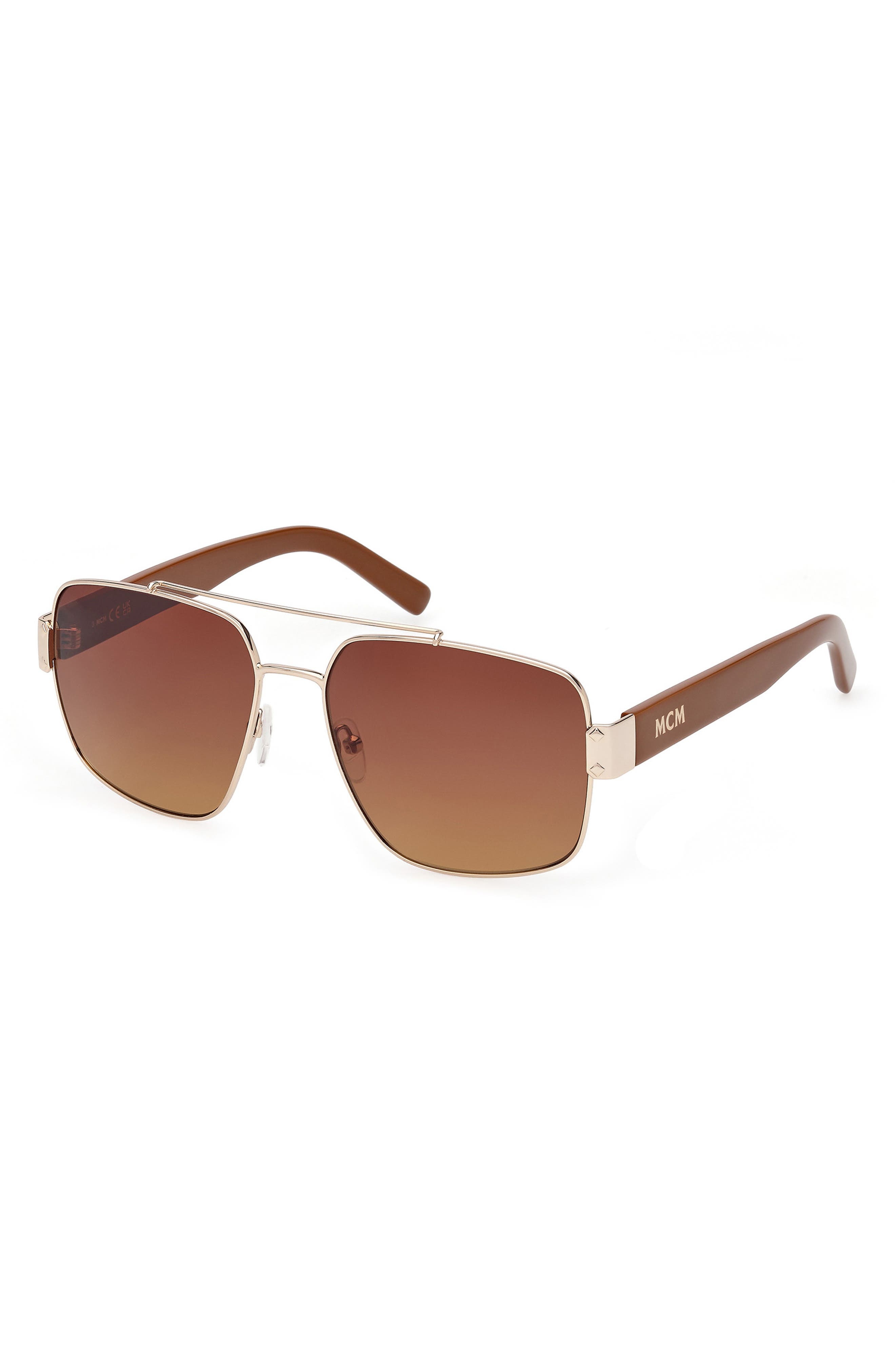 MCM 58mm Navigator Sunglasses in Gold /Gradient Brown at Nordstrom - 2
