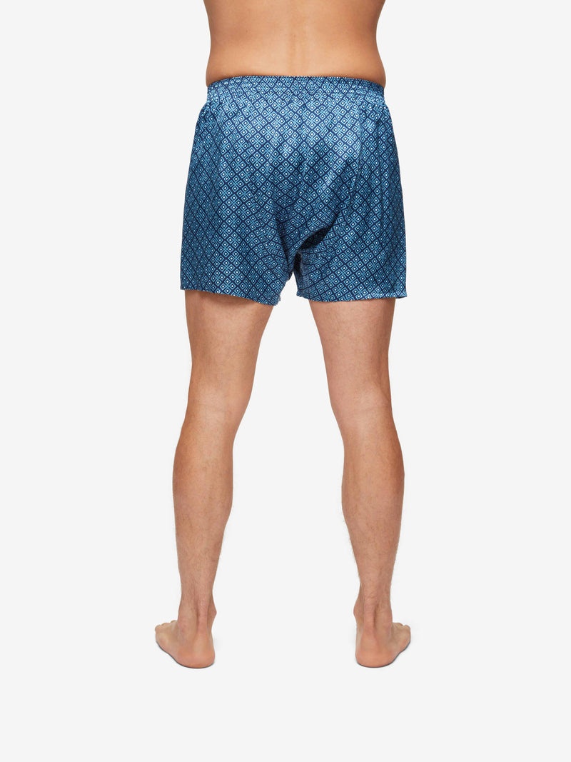 Men's Classic Fit Boxers Brindisi 89 Silk Satin Navy - 6
