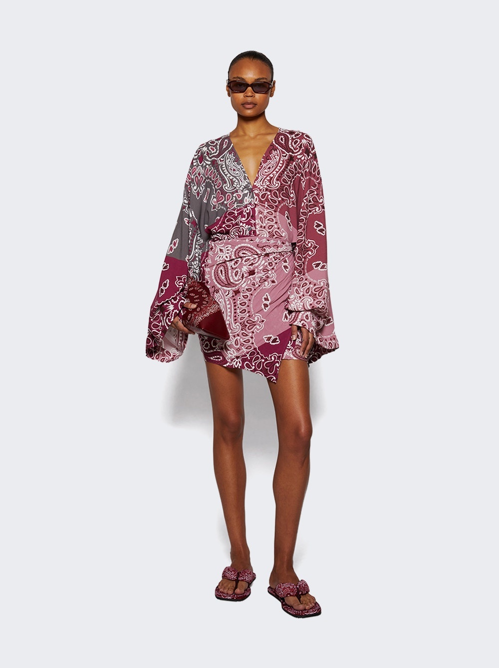 Mini Bandana Dress Grey And Mauve - 2