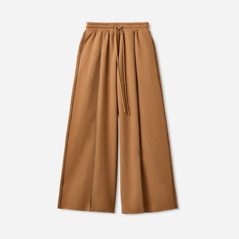 ® Women's Classic Wide Leg Pant Cotton Blend Bottoms in Chestnut - 1
