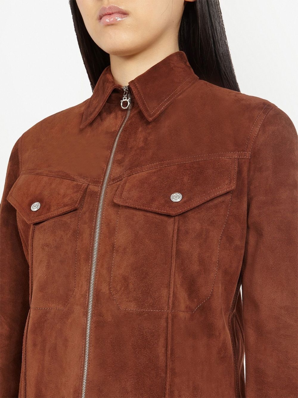 suede zipped shirt jacket - 5