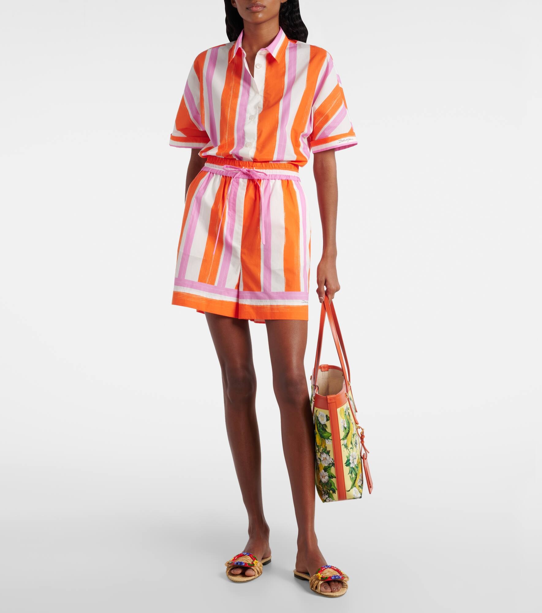 Striped cotton shorts - 2