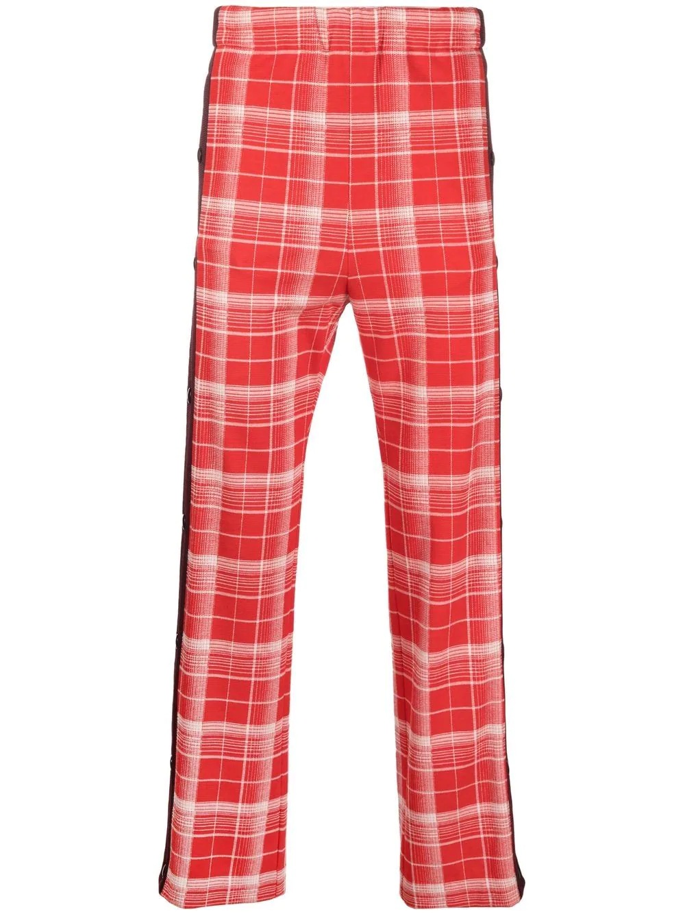 plaid-check print trousers - 1