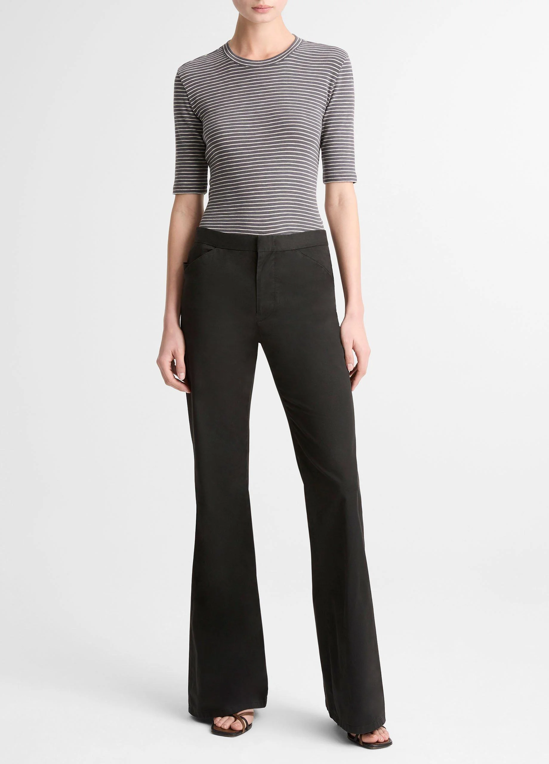 Italian Stretch-Cotton Flare Pant - 1