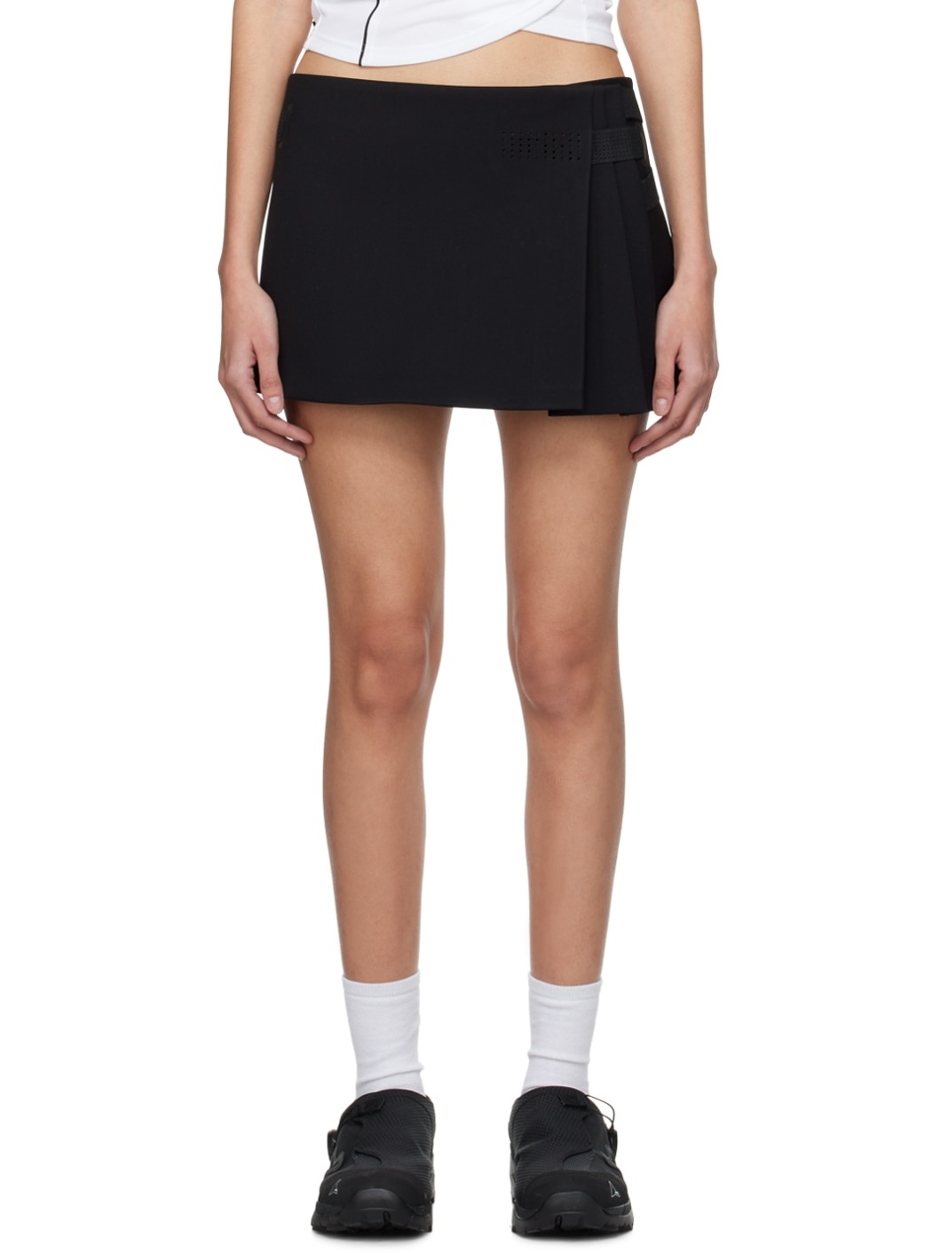 Black Pleated Miniskirt - 1