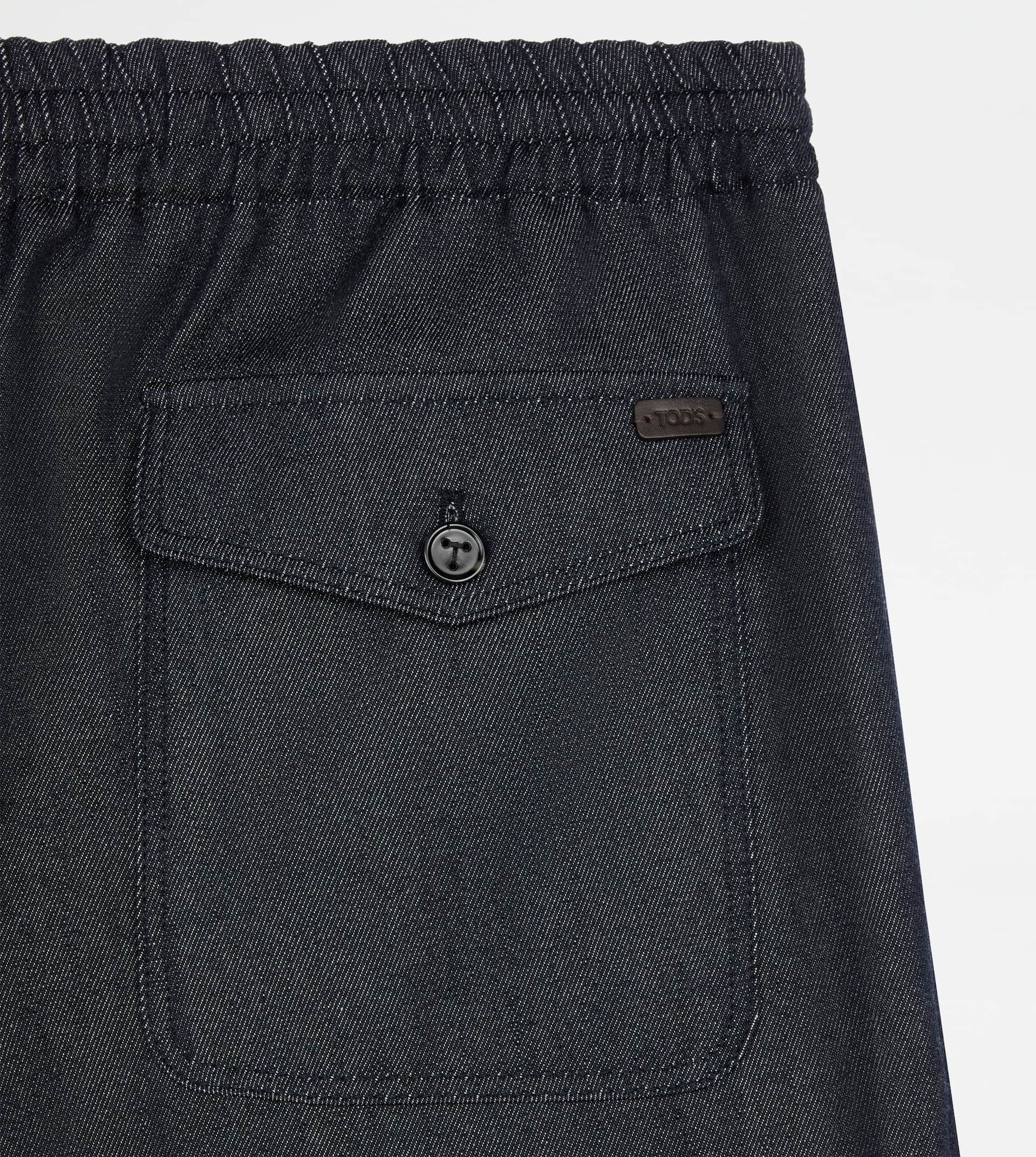 PANTS IN WOOL DENIM WITH DRAWSTRING - BLUE - 7