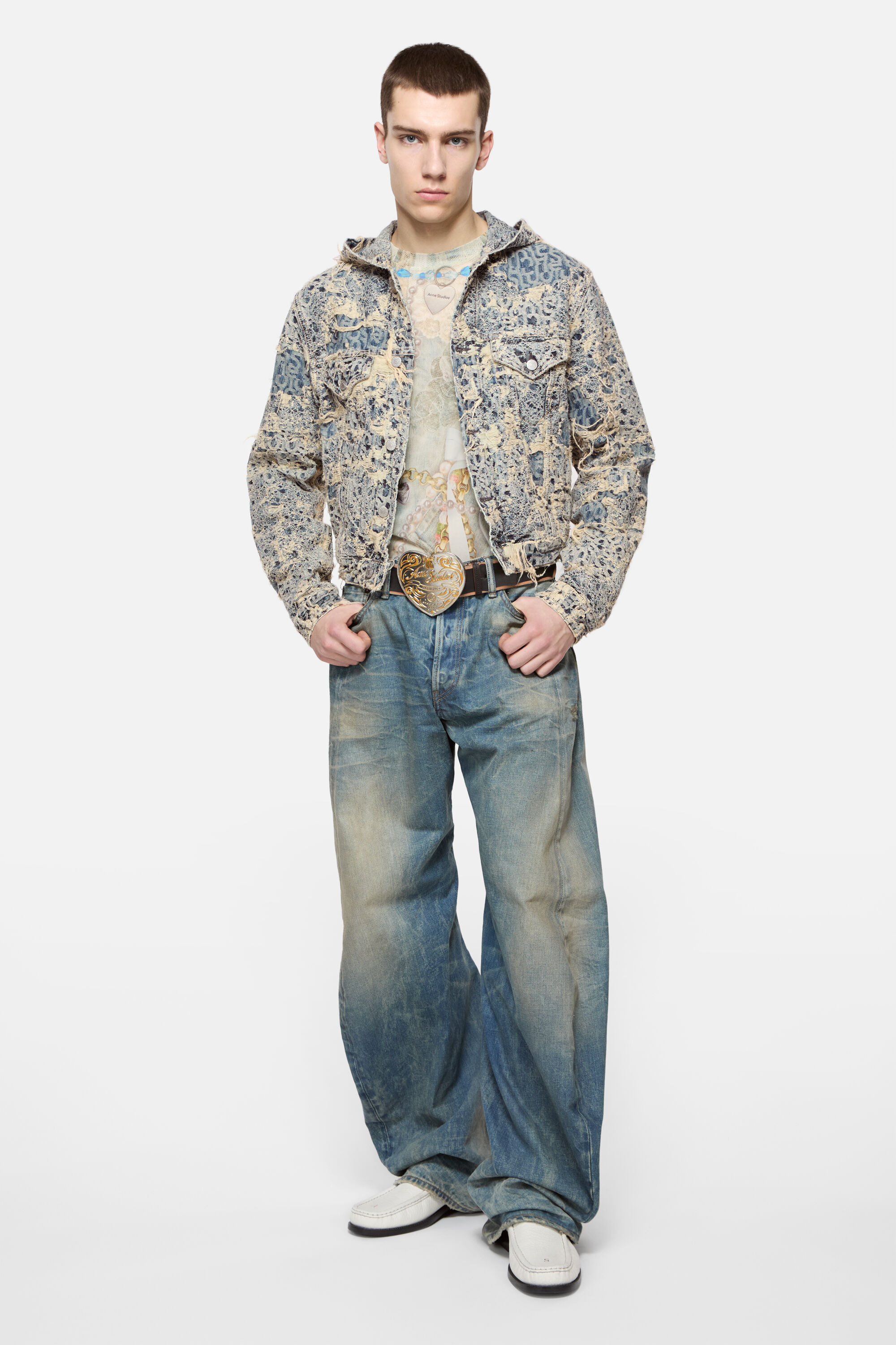 Denim jacket with hood - Mid Blue - 2