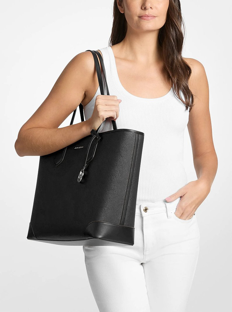 Eva Large Saffiano Leather Tote Bag 4