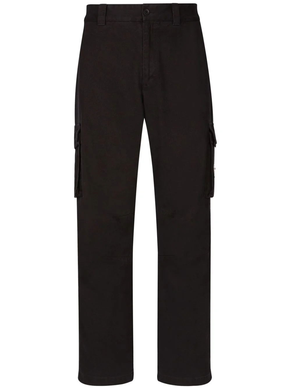 logo-plaque mid-rise cargo trousers - 1