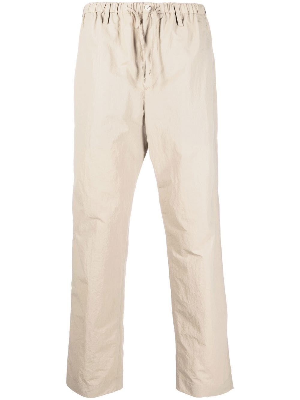 elasticated-waist straight-leg trousers - 1