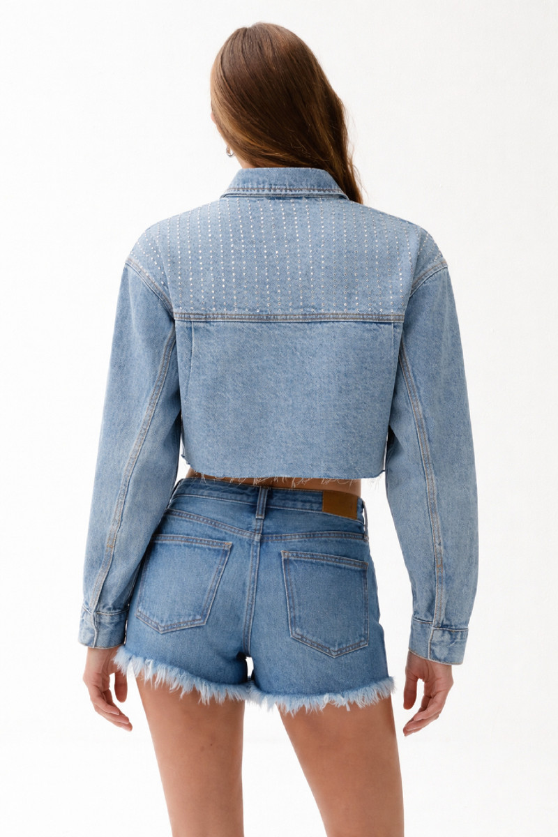 MANDY CROPPED EMBELLISHED SHACKET - BLISSFUL 4