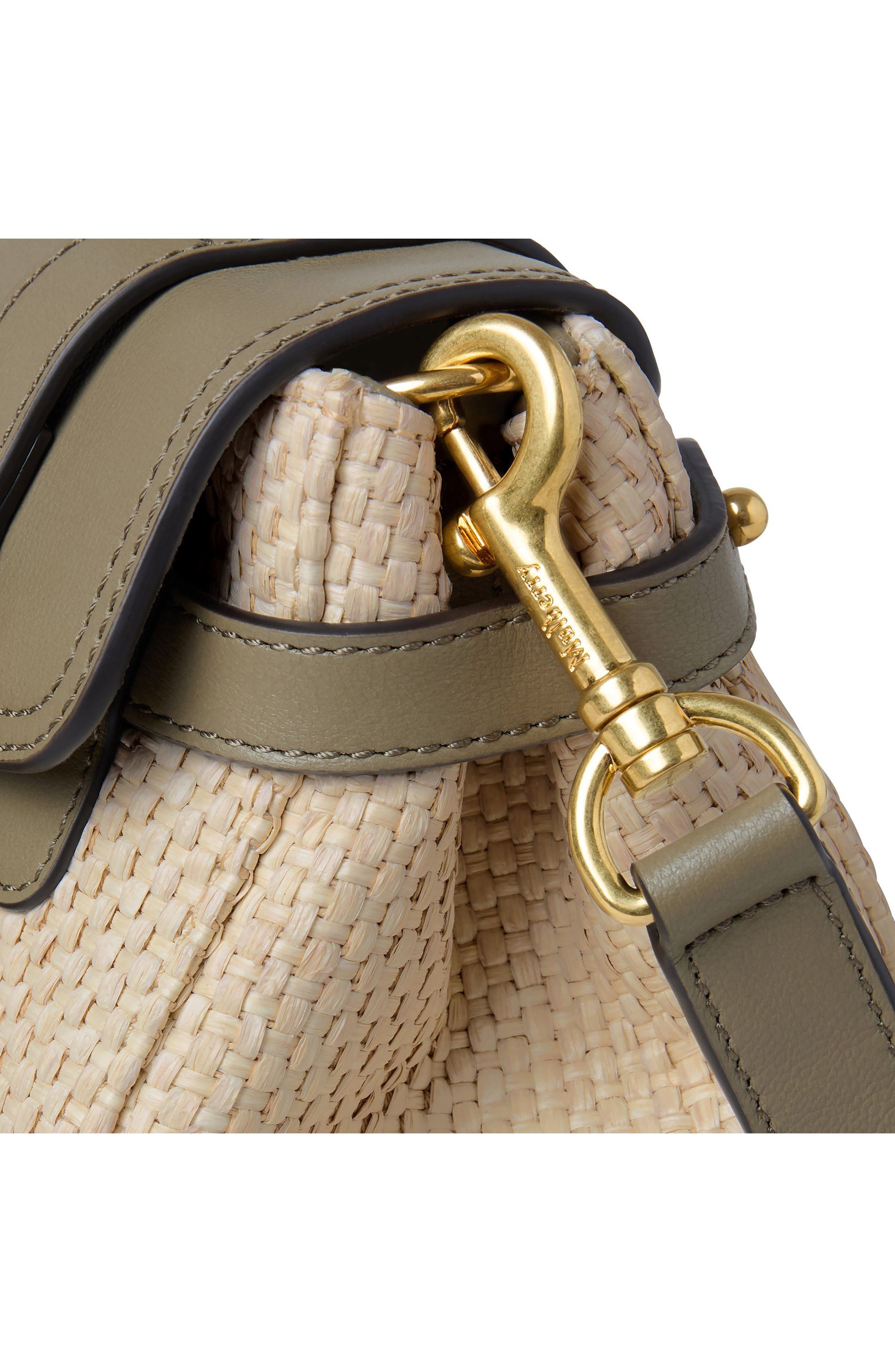 Mulberry Mini Alexa Raffia & Leather Satchel in Linen Green/Natural at Nordstrom - 6