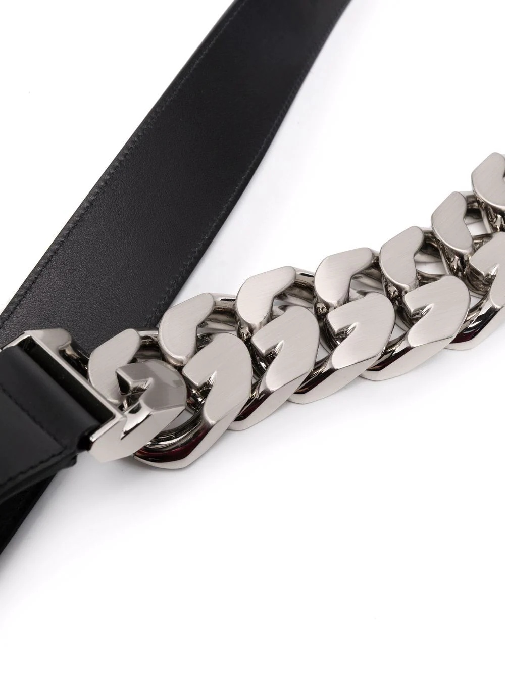 chain-link leather belt - 2