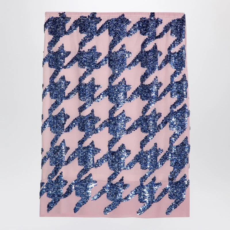 Dries Van Noten Pink Silk Sequin Skirt Women - 1