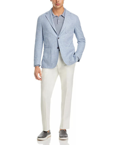 Canali Cotton & Linen Textured Jersey Regular Fit Sport Coat outlook