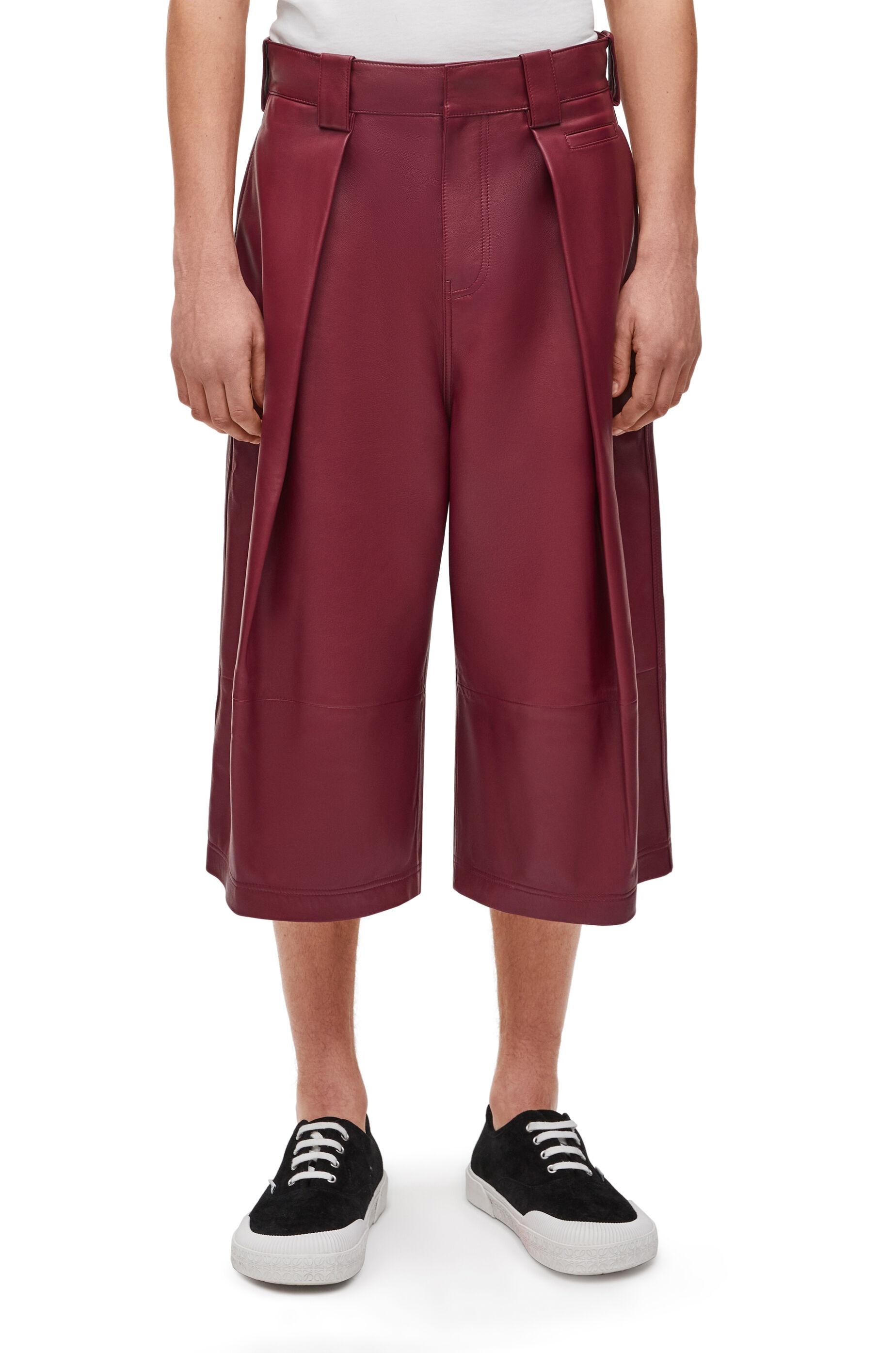 Pleated shorts in nappa lambskin - 3