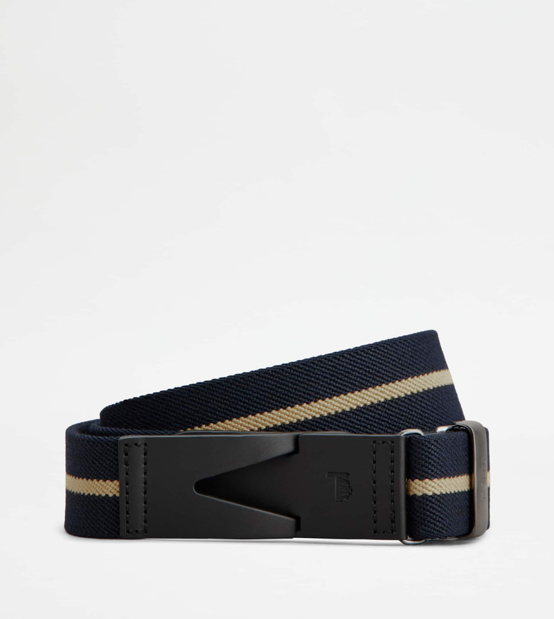 CANVAS AND LEATHER BELT - BLUE, BLACK 1