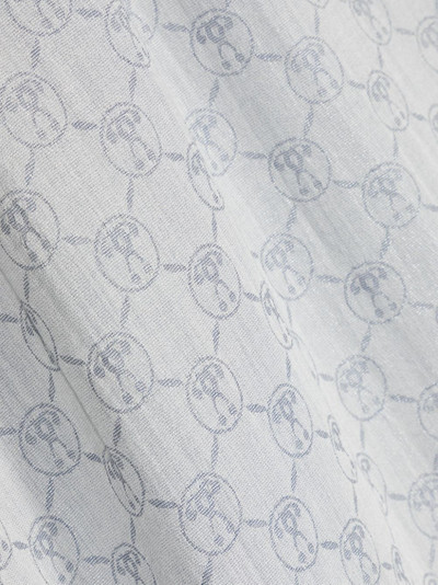 Moschino logo-jacquard frayed scarf outlook