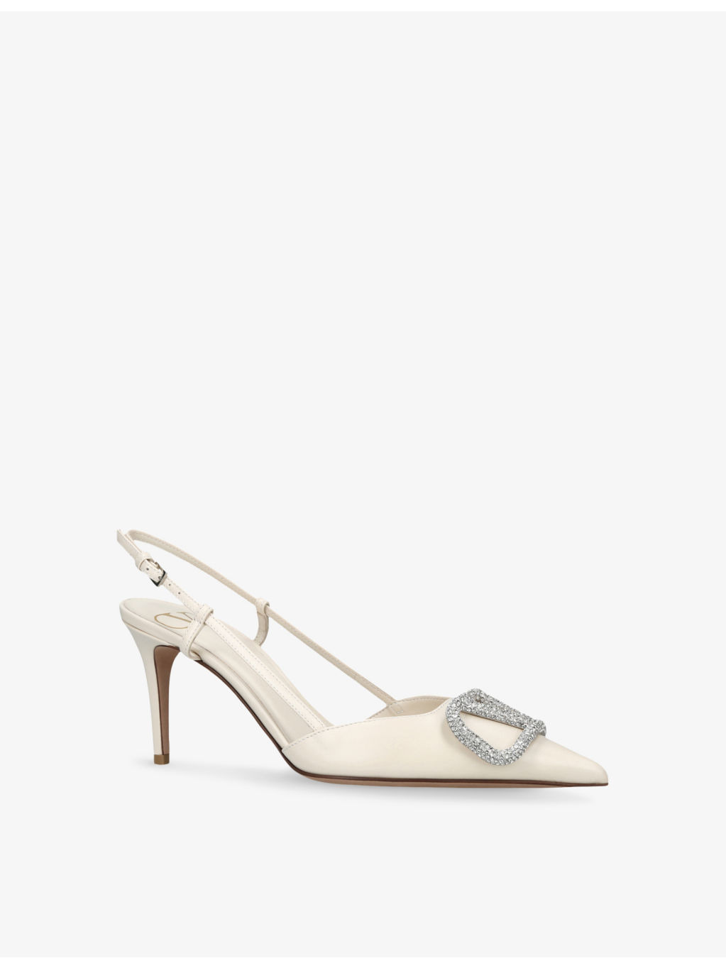 VLogo Signature 80 leather slingback pumps - 3