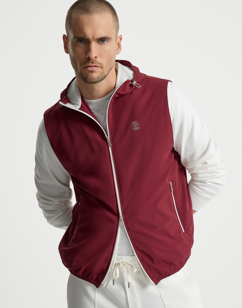 Bonded nylon hooded vest with logo 5