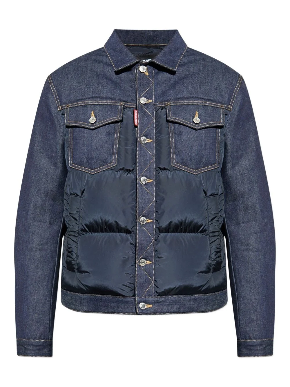 denim quilted jacket - 1