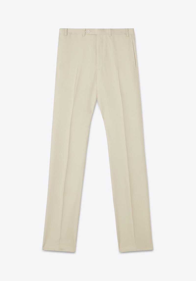 TROUSER 77 CREAM RAW SILK 1