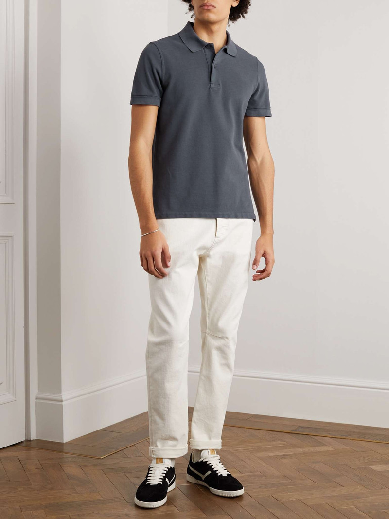 TOM FORD Slim-Fit Garment-Dyed Cotton-Piqué Polo Shirt outlook