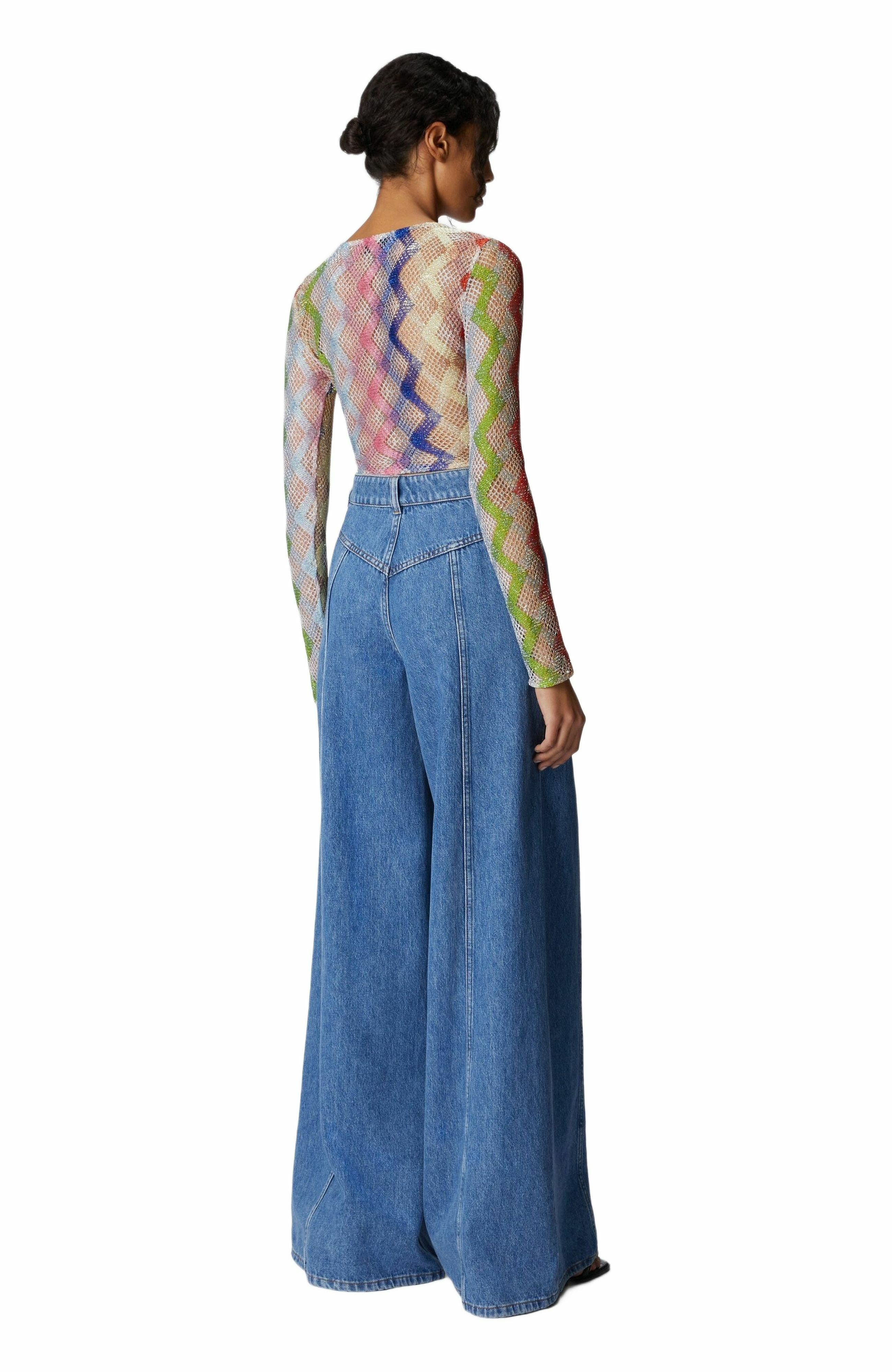 Missoni Long Sleeve Crop Top With Front Tie in Multicoloured at Nordstrom - 6