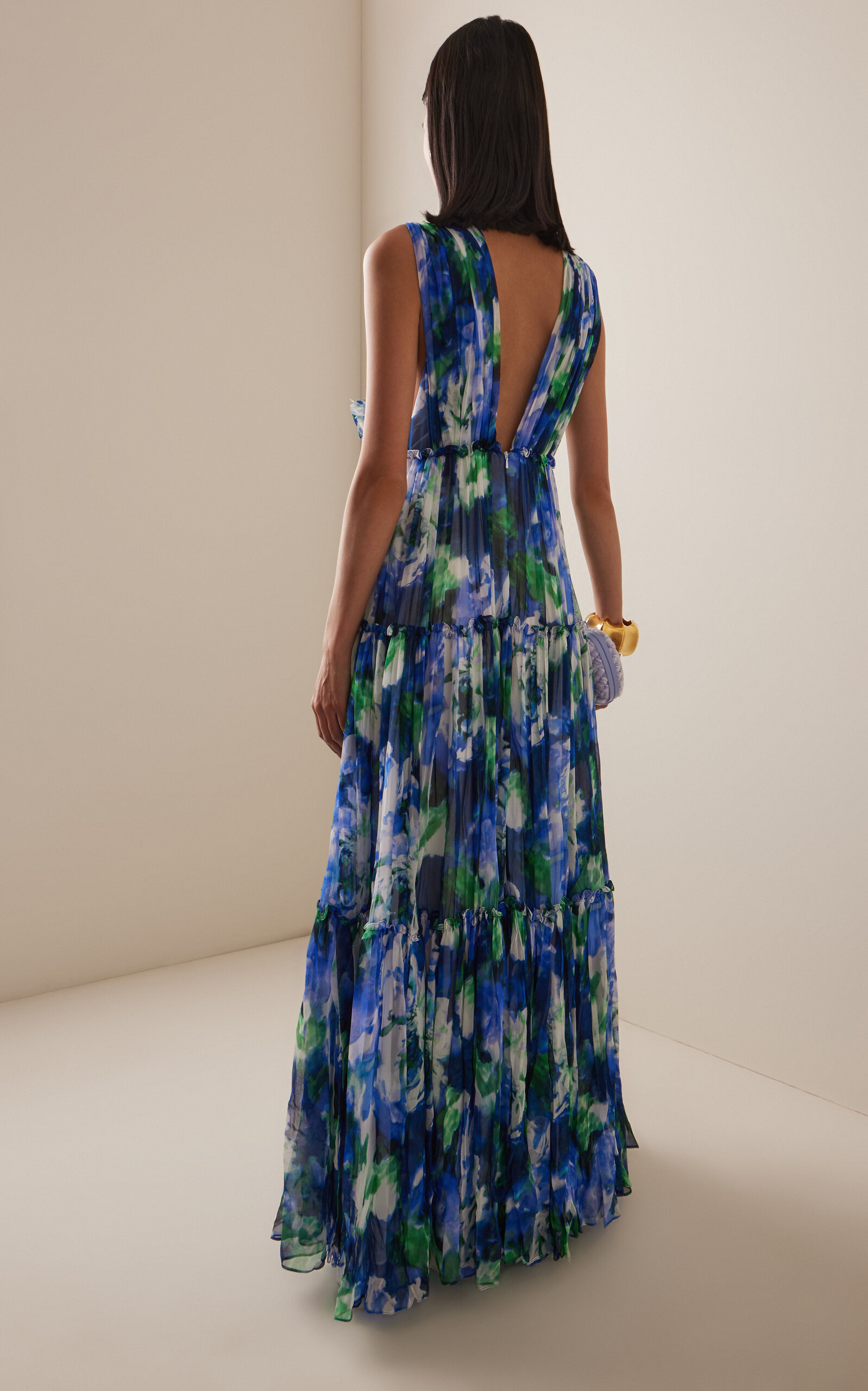 Arella Floral Georgette Gown blue - 4