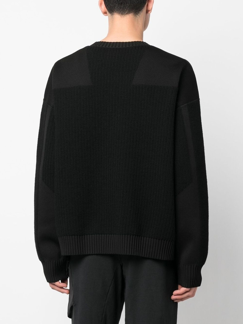 ribbed-knit panelled jumper 4