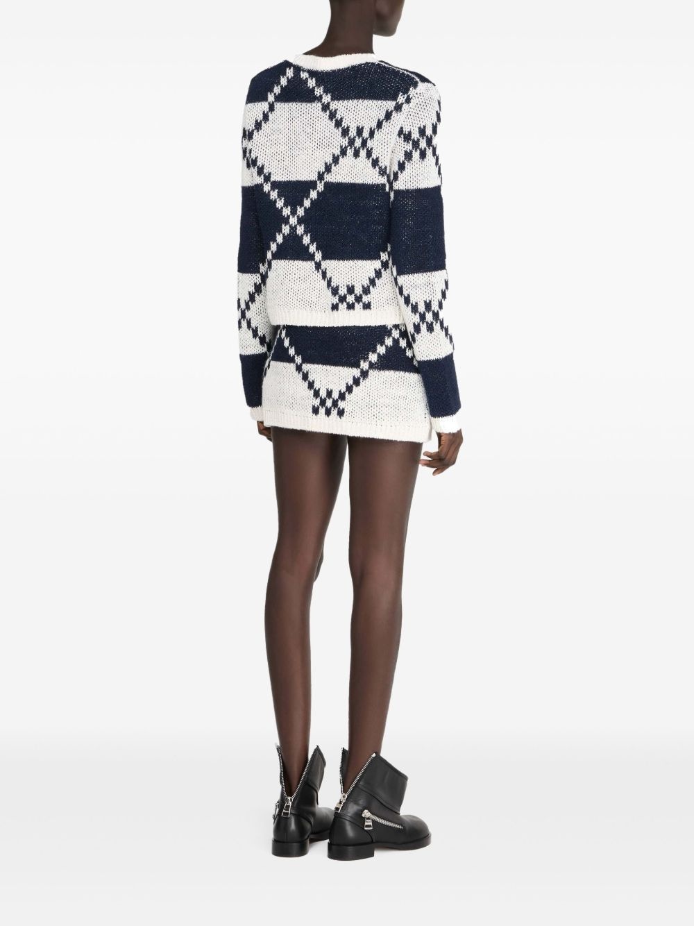 fair isle-knit mini skirt - 3